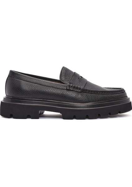 Erkek Siyah Deri Loafer 24WFD6031FT