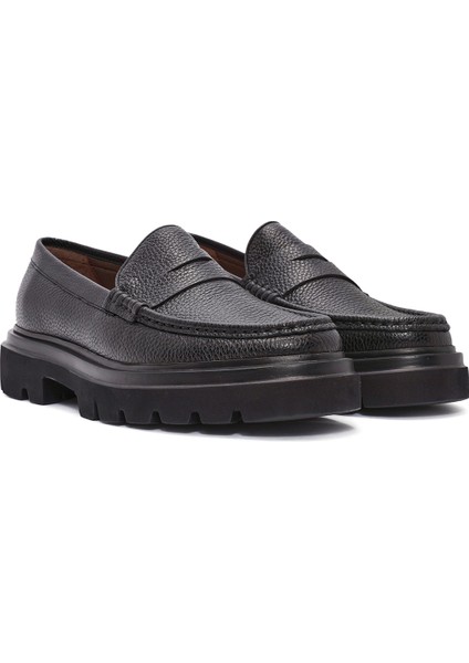 Erkek Siyah Deri Loafer 24WFD6031FT