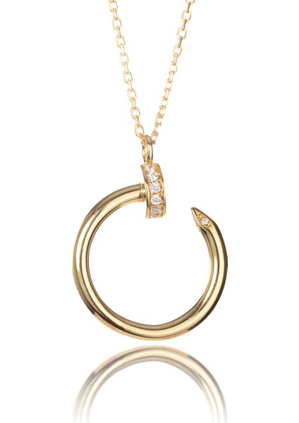 Taşlı Nelly Ithal Gümüş Kolye