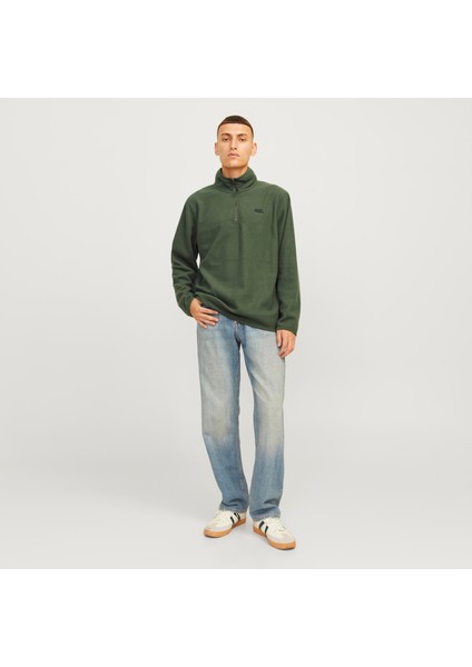 Erkek Yarım Fermuarlı Logo Baskılı Sweatshirt - Corp fiyatları