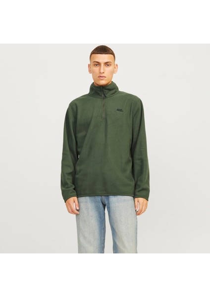 Erkek Yarım Fermuarlı Logo Baskılı Sweatshirt - Corp indirimleri