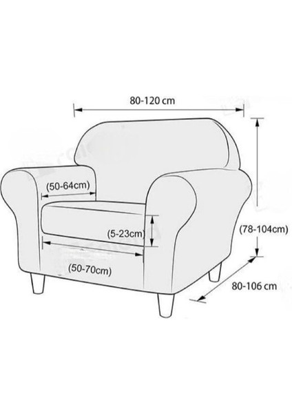 Koltuk Örtüsü Koltuk Kılıfı Streç Lastikli Esnek Yıkanabilir Pamuklu Jakarlı Desen Tekli(Tek Adet)