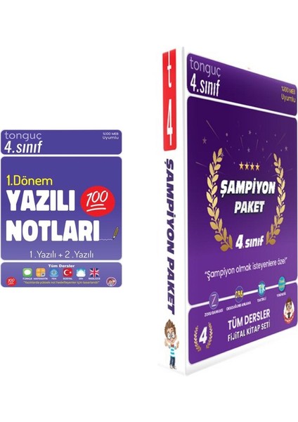 Tonguç Akademi 4. Sınıf Yazılı Notları 1. Dönem 1 ve 2. Yazılı - Tonguç Akademi 4. Sınıf Şampiyon Paketi