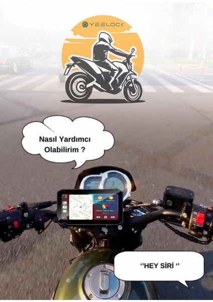 6.25 Inç 2k Motorsiklet Carplay Lastik Sensörlü Gpsli 2 Kameralı Su Geçirmez Dokunmatik Ekran