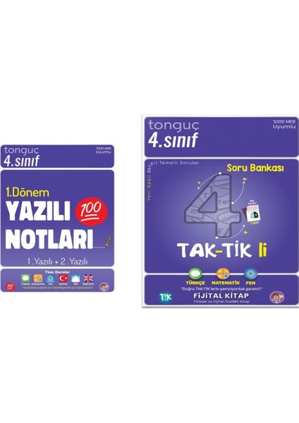 4. Sınıf Yazılı Notları 1. Dönem 1 ve 2. Yazılı - Tonguç Akademi 4. Sınıf Taktikli Soru Bankası