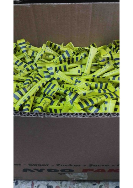 Aydopak Sarı Lacivert Tarafta Stick Toz Şeker 3GR/100 Adet