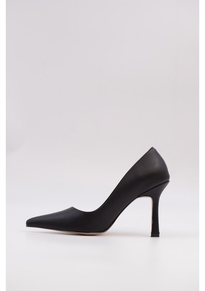 Charlotte Siyah Cilt Yüksek Topuklu Kadın Stiletto