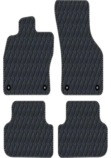 Opel Corsa C 2005-2007 Tek Kapı Uyumlu Siyah Dikişli Siyah Deri Paspas