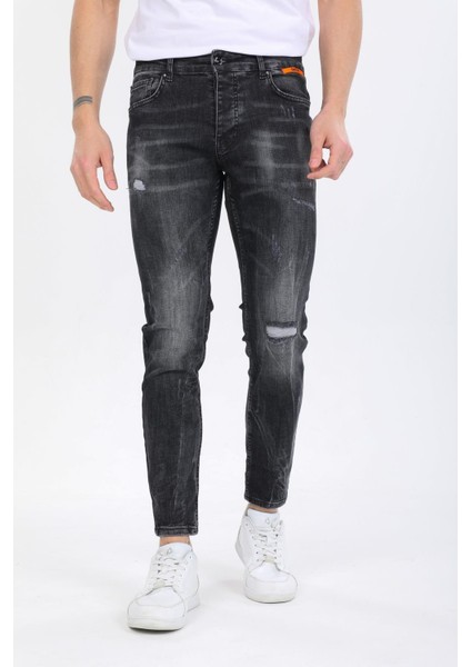 Pamuklu Taşlamalı Skinny Denim Erkek Kot Pantolon