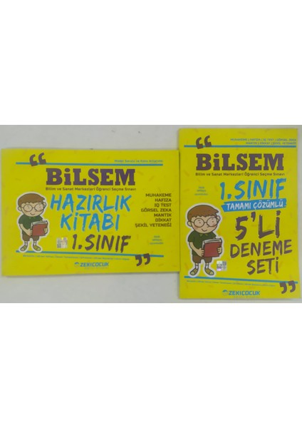 Bilsem 1. Sınıf Hazırlık Kitabı Zeki Çocuk Eğitici Kitaplar+5 Li Deneme Seti