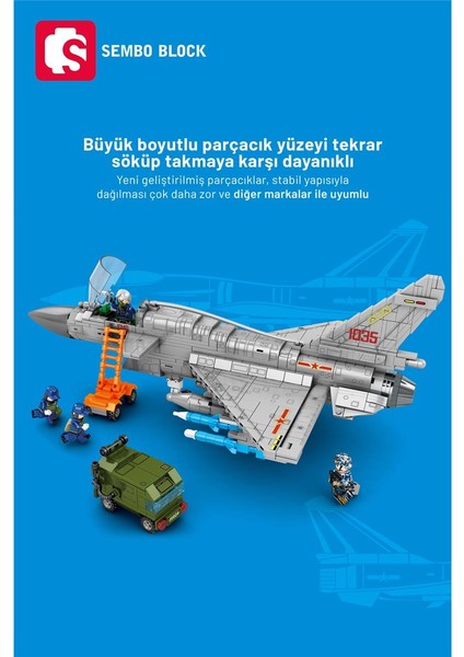 J-10B Savaş Uçağı 820 Parça Yapı Blokları Legoile Uyumlu (202126)