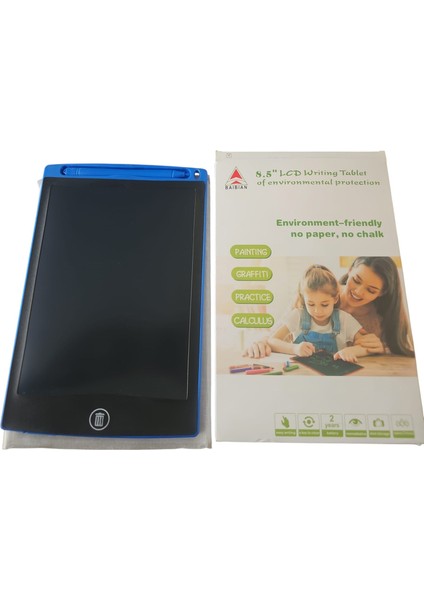Writing Tablet LCD 8.5 Inç Dijital Kalemli Çizim Yazı Tahtası Grafik Not Yazma Çizim Tableti Mavi