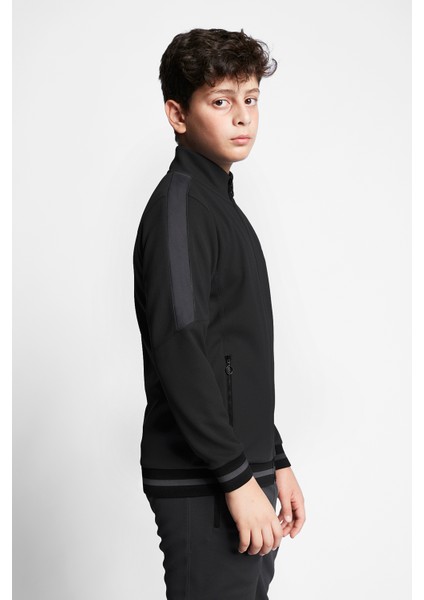 Siyah Çocuk Fermuarlı Sweatshirt 23B-3124 fiyatları
