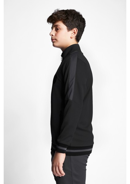 Siyah Çocuk Fermuarlı Sweatshirt 23B-3124 modelleri