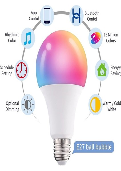 A+ 9WATT Rgb+Cct App Wifi Kontrollü Tuya Destekli LED Lamba 2700/6500K 8W-1000LM