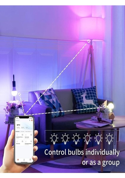 A+ 9WATT Rgb+Cct App Wifi Kontrollü Tuya Destekli LED Lamba 2700/6500K 8W-1000LM