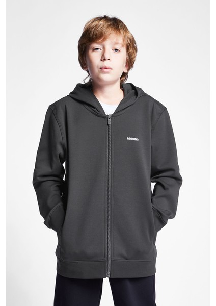 Çocuk Fermuarlı Kapüşonlu Sweatshirt 24S-3226-24B
