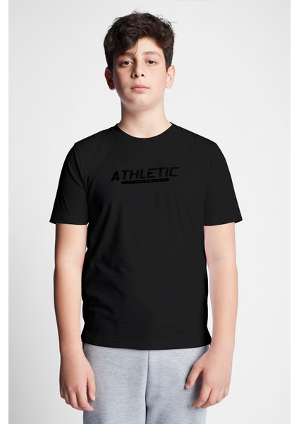Siyah Çocuk Kısa Kollu T-Shirt 23B-3108