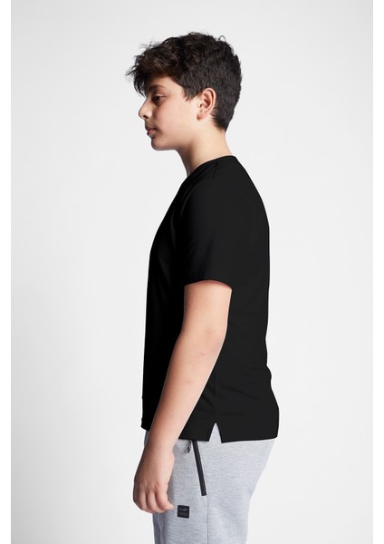 Siyah Çocuk Kısa Kollu T-Shirt 23B-3108