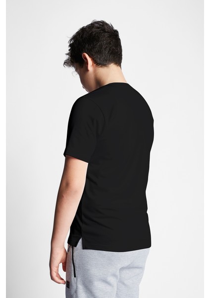 Siyah Çocuk Kısa Kollu T-Shirt 23B-3108