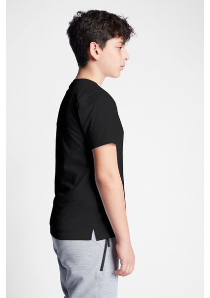 Siyah Çocuk Kısa Kollu T-Shirt 23B-3108