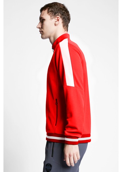 Kırmızı Erkek Fermuarlı Sweatshirt 23B-1124 modelleri