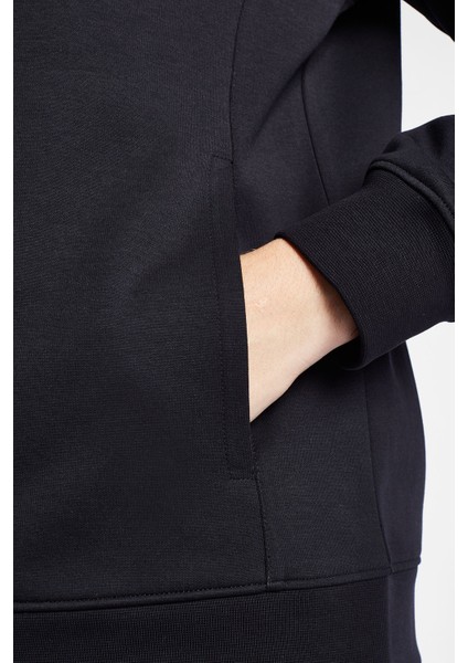 Siyah Kadın Fermuarlı Kapüşonlu Sweatshirt 24S-2219-24B fırsatları