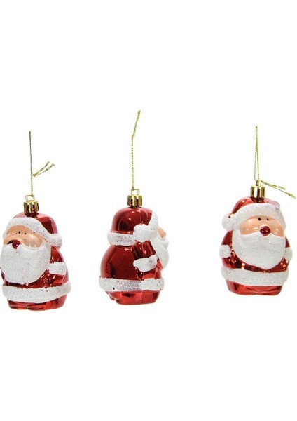 Yılbaşı Ağacı Süsü Lüks Noel Baba 3 Lü