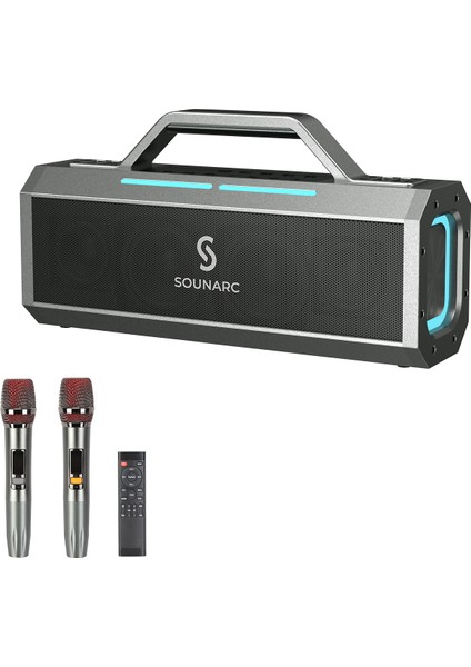 Sounarc K1 150W Karaoke Bluetooth Hoparlör 2 Mikrofon