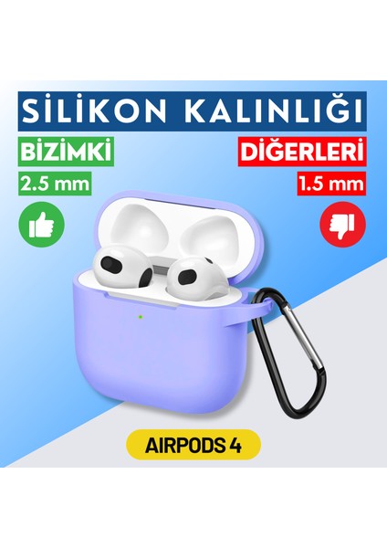 İkili Set | 4. Nesil Uyumlu Lacivert ve Lila Premium Silikon Kulaklık Kılıfı - 2.5 mm Kalınlık fırsatları