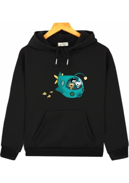 Özel Tasarım Kapüşonlu Octonauts Deniz Altında Baskılı Kışlık Erkek Çocuk Sweatshırt