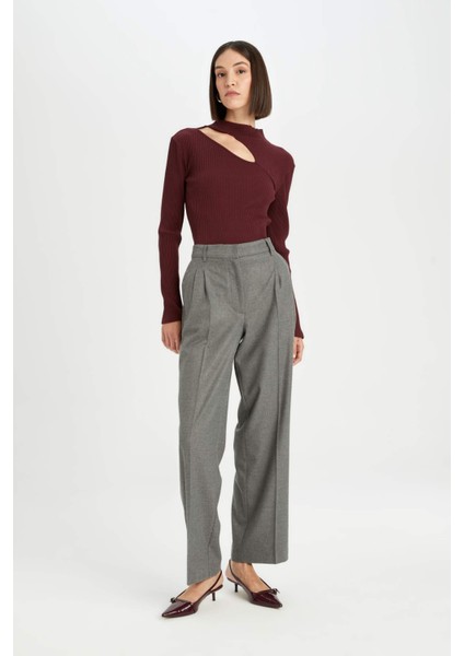 Wide Leg Klasik Kışlık Palazzo Pantolon Cepli Yüksek Bel Pileli Düz Paça D7408AX24AU modelleri