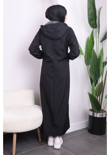 Siyah Kapşonlu Fermuarlı Kap fiyatları