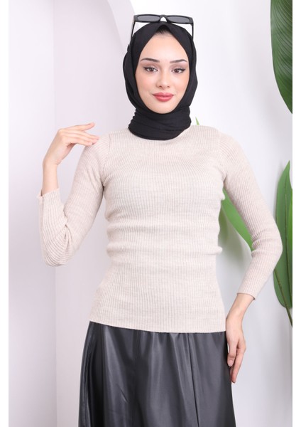 Vizon Dik Yaka Triko Body