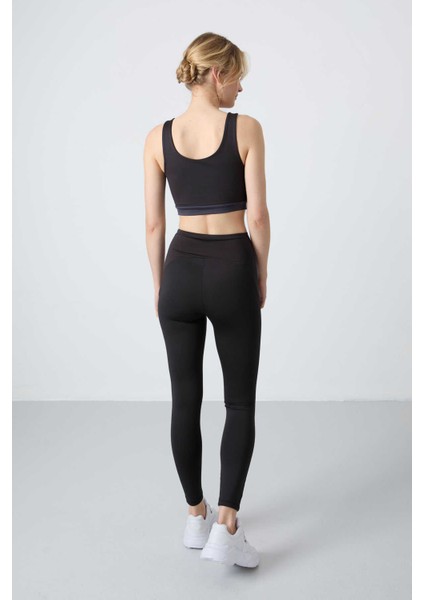 Tommylife Yüksek Bel Dar Paça Kadın Büstiyer Siyah Tayt Takımı modelleri