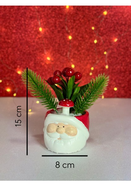 2025 Yeni Yıl Noel Baba Yapay Çiçek Kokina Yılbaşı Dekorasyonu Saksı