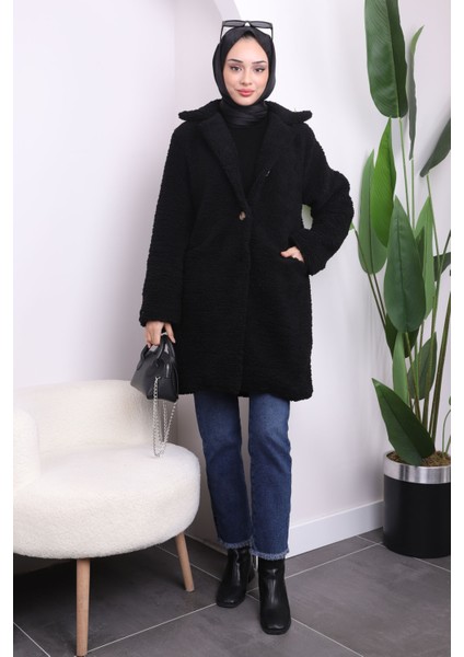 Siyah Cepli Angora Peluş Kaban