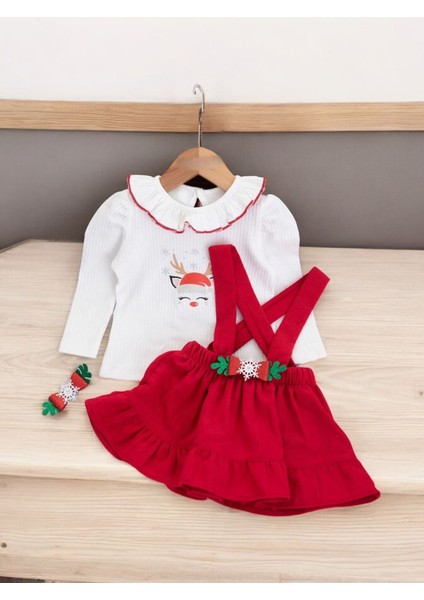 Yılbaşı Konsept Sevimli Kız Çocuk Takım - Kırmızı