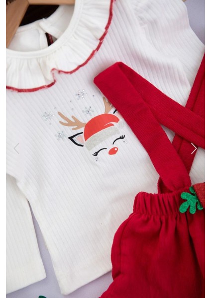 Yılbaşı Konsept Sevimli Kız Çocuk Takım - Kırmızı modelleri