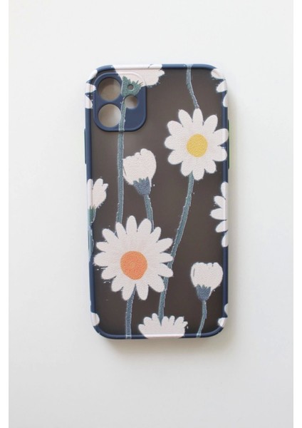 Apple iPhone 11 Uyumlu Kamera Korumalı Papatya Kılıf Tuşları Renkli Hux Kapak