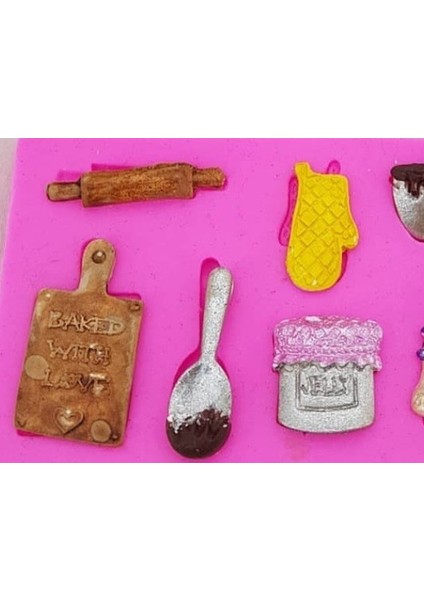 Mutfak Temalı Şeker Reçel Kaşık Silikon Kalıp K-160