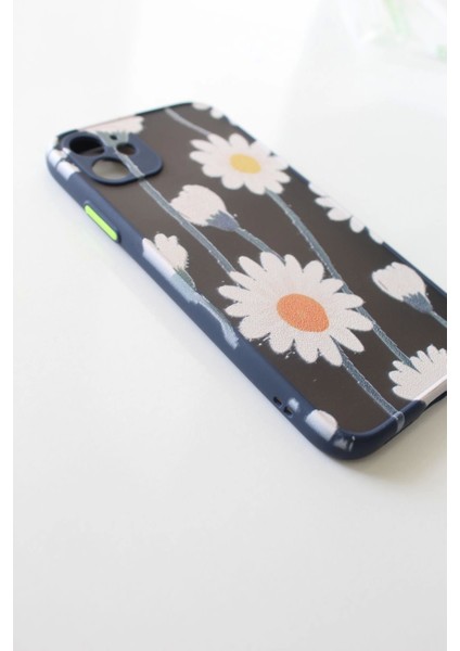 Apple iPhone 11 Uyumlu Kamera Korumalı Papatya Kılıf Tuşları Renkli Hux Kapak modelleri