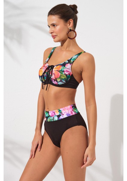 231234-D Violet Melt Toparlayıcı Balenli Bikini Takım fırsatları