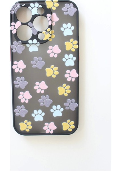 Apple iPhone 14 Pro Uyumlu Kamera Korumalı Yavru Kediler Pati Kılıf Tuşları Renkli Hux Kapak