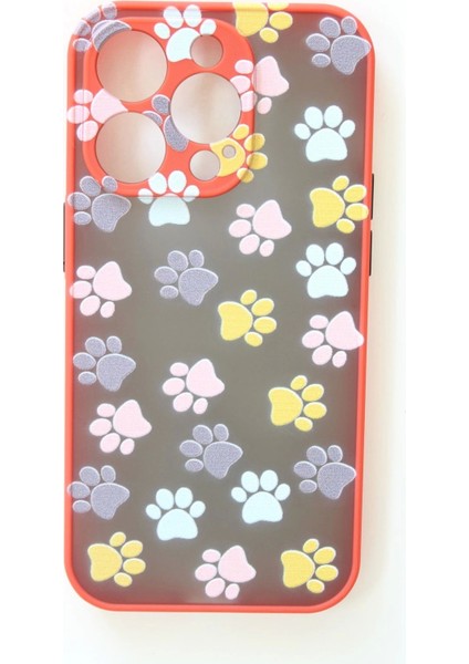 Apple iPhone 14 Pro Uyumlu Kamera Korumalı Yavru Kediler Pati Kılıf Tuşları Renkli Hux Kapak