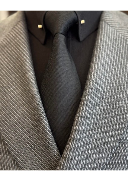 Italyan Stil Slim Fit Kruvaze Ceket Pantolon Takım Elbise Gri T12999 fırsatları