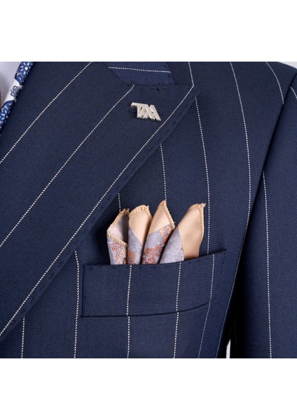 Italyan Stil Kruvaze Ceket Pantolon Takım Elbise Lacivert T13301