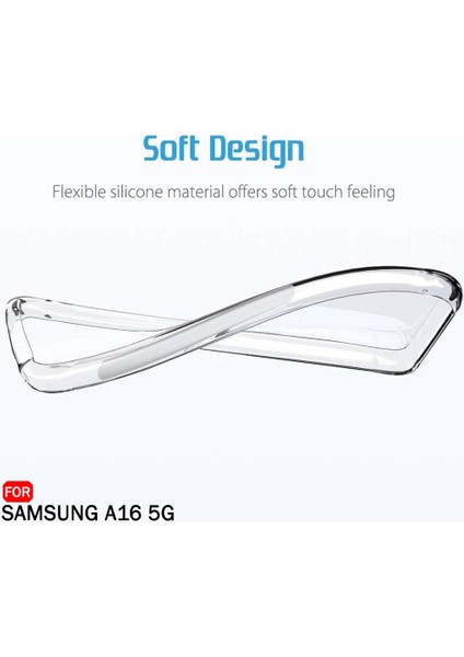 Samsung Galaxy A16 5g ile Uyumlu Kılıf Şeffaf Kamera Korumalı Esnek Silikon Telefon Kılıfı Kapak modelleri