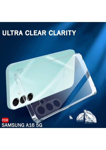 Samsung Galaxy A16 5g ile Uyumlu Kılıf Şeffaf Kamera Korumalı Esnek Silikon Telefon Kılıfı Kapak fırsatları