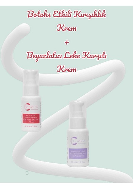 Botoks Etkili Kırısıklık Kremi 50 ml + Beyazlatıcı Leke Karsıtı Krem 50 ml